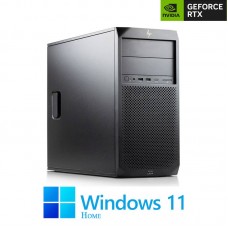 PC Gaming HP Z2 G4 Tower, Hexa Core i7-8700, 32GB, RTX 2070 8GB, Win 11 Home