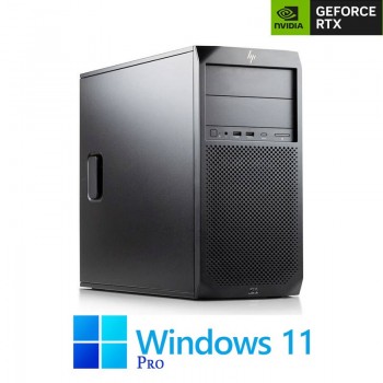 PC Gaming HP Z2 G4 Tower, Hexa Core i7-8700, 32GB, RTX 2070 8GB, Win 11 Pro